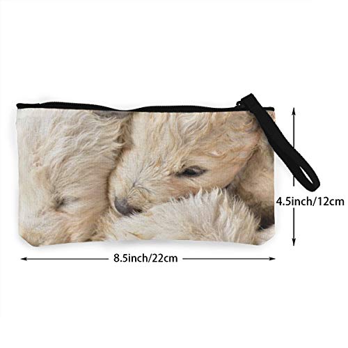 N/R Puppies Young Small Tender Group Animal Monedero Maquillaje Bolsa Bolsa con cierre para la muñeca Bolsa de viaje para cosméticos para mujeres y niñas