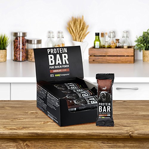 nu3 Barrita de Proteínas - 12 x 50g – Barras con proteína (20g) sabor a chocolate – Para mantener masa muscular – Mejoradas con whey protein, creatina y creapure – 3.95g de fibra y solo 160 Kcal