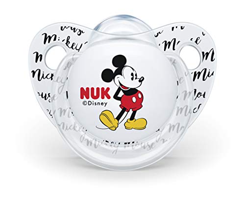 NUK 10176213 Disney Mickey Mouse Trendline - Chupete (silicona, 6-18 meses, sin BPA, 2 unidades), color gris