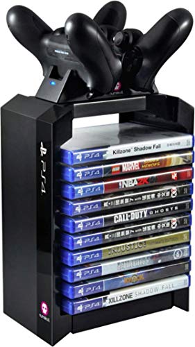 numskull Games Tower für 10 Spiele + Ladegerät - Charger - PlayStation 4 [Importación alemana]