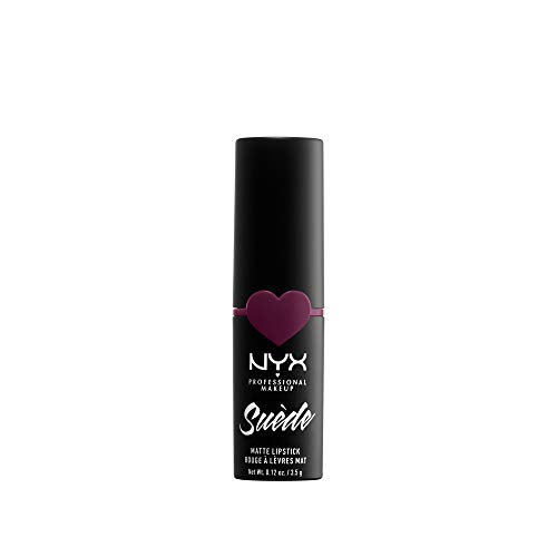 NYX Professional Makeup NYX Professional Makeup Barra de Labios Mate de Larga duración y Cobertura Total Suede Matte Lipstick Tono 10 Girl, Bye Color Morado, Mujer, Talla única