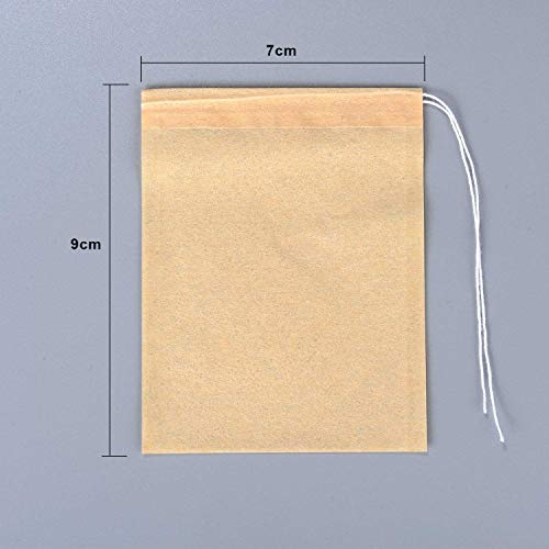 OFNMY 200pcs Bolsas de Té Cordón - Bolsas de Te Desechables Bolsas de Filtro para Té de Hojas Sueltas 7 * 9cm