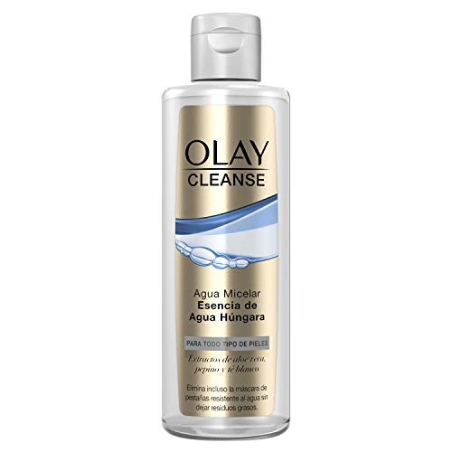 Olay Cleanse Agua Micelar Esencia de Agua Húngara, Elimina incluso la Máscara de Pestañas Resistente al Agua, sin Residuos Grasos, 237 ml