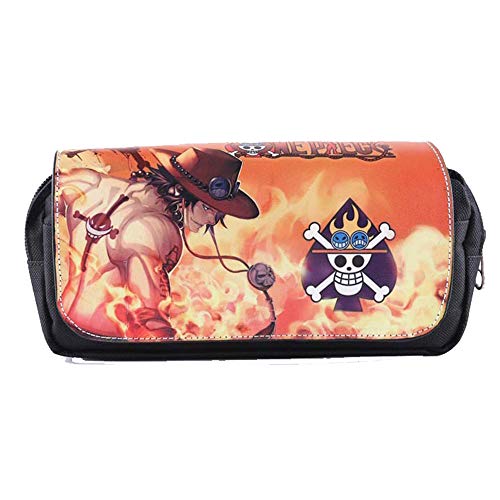 One Piece Estuche de Lápices Estuche de Lápiz de Lona Durable Escolar Estudiante Bolígrafo Organizador Bolsa de Papelería (Color : Black01, Size : 21.5 X 10.5 X 7.5cm)