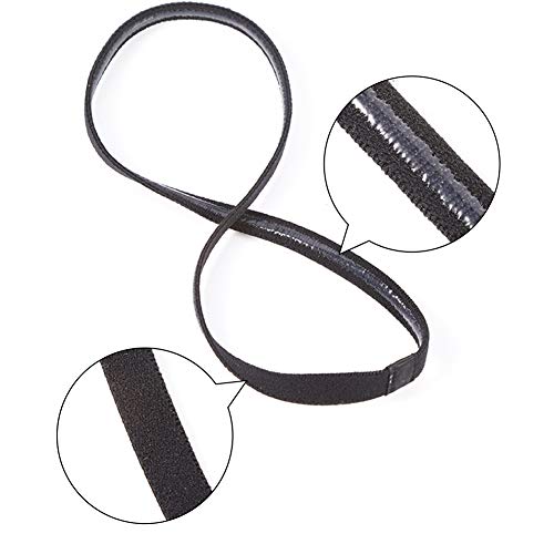 Opopark Diademas Deportivas de 9 Piezas Bandas Elásticas Delgadas para el Cabello Diadema Antideslizante para Trotar Correr Fútbol Entrenamiento Yoga y más(Negro)