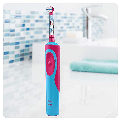 Oral-B Stages Power Kids - Cepillo Eléctrico Recargable para Niños con Personajes de Frozen de Disney, 1 Mango, Cabezal de Recambio x 2