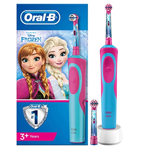 Oral-B Stages Power Kids - Cepillo Eléctrico Recargable para Niños con Personajes de Frozen de Disney, 1 Mango, Cabezal de Recambio x 2