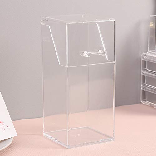 Organizador de maquillaje de acrílico transparente, caja de almacenamiento de cosméticos de baño con perla blanca gratis, No nulo, como se muestra en la imagen, type#b