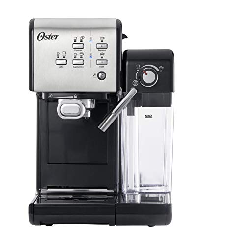 Oster Cafetera espreso Prima Latte II, 19 bares, con tratamiento de leche, plata, 0