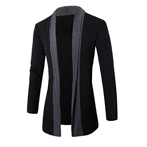 Overdose Elegante Chaqueta De Moda De Los Hombres De La Chaqueta De OtoñO Mejor Venta De Invierno Negro Delgada De Manga Larga Abrigo Ocasional