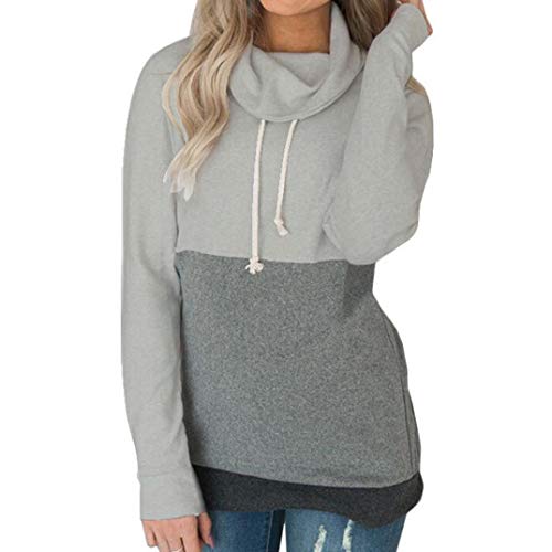 Overdose Moda Mujeres Casual Color Block Manga Larga Sudadera Jumper Pullover Blusa Top Lady Tops