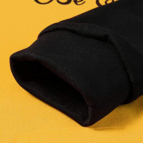 Overdose Sudadera Hombres Patchwork Slim Fit Hoodie OtoñO Moda Outwear Nueva Blusa Adolescente Top 2018 Sudadera (Large, A-Amarillo)