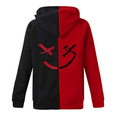 Overdose Sudadera Hombres Patchwork Slim Fit Hoodie OtoñO Moda Outwear Nueva Blusa Adolescente Top 2018 Sudadera (Small, Rojo)