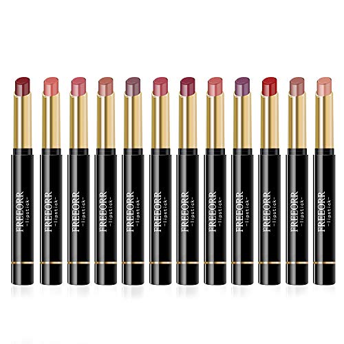 Ownest Matte Lipstick Set, 12PCS Nude Moisturizer Smooth Lipstick, Impermeable líquido Lápiz labial de larga duración Mate Maquillaje Velvet Lip Gloss Cosmético