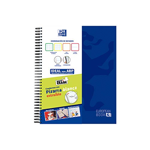 Oxford WriteErase - Cuaderno Microperforado con Pizarra Blanca Extraíble, Tapa Extradura, A4+, 120 Hojas Multirayado