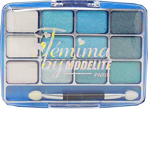 Paleta De Sombra De Ojos, 12 Colores Azul Turquesa