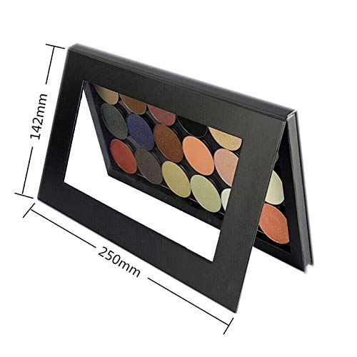 Paleta de sombras de ojos vacías magnéticas, tamaño grande 9.84 x 5.59 pulgadas, color negro, paleta de sombras de ojos