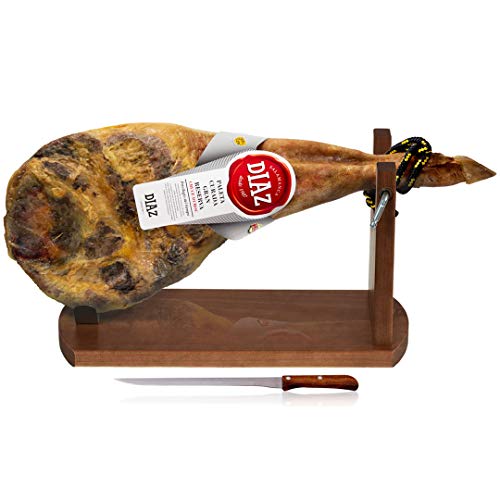 Paleta Gran Reserva Curada de Salamanca.(59,80€)ENTREGA 24-72 HORAS. 4.5 Kg aprox. + Jamonero + Cuchillo. Paletilla. Chacinerías Díaz