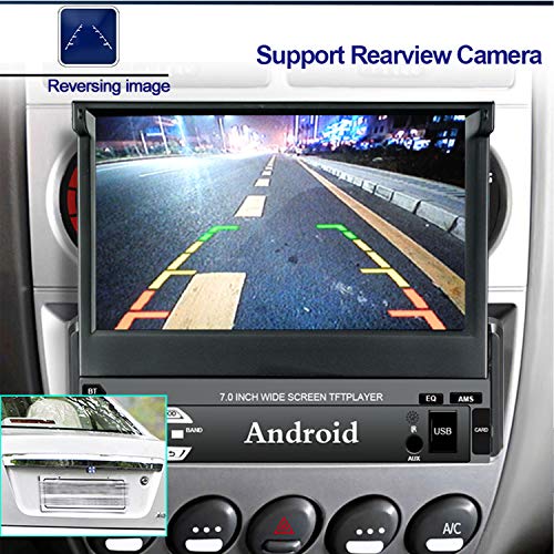 Panlelo PAT1 Android 9.0 Single DIN estéreo de Coche GPS navegación Quad Core 1G RAM/16G ROM 7 Pulgadas Pantalla táctil Unidad de Cabeza Unidad Am/FM/RDS Radio Plegable Monitor Audio BT WiFi