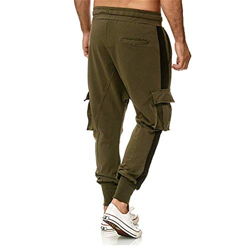 Pantalones Casuales Multibolsillos para Hombres De Otoño E Invierno, con Cordones, Costuras, Pantalones Deportivos con Vigas, Pantalones De Entrenamiento Físico para Correr