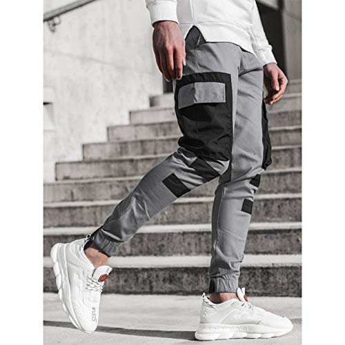 Pantalones Deportivos Sueltos De Color Sólido para Hombre De Otoño Pantalones Casuales De Pie De Viga con Costuras De Bolsillo para Correr Ciclismo Pantalones De Fitness De Escalada De Montaña