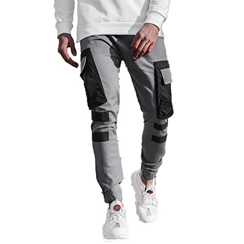 Pantalones Deportivos Sueltos De Color Sólido para Hombre De Otoño Pantalones Casuales De Pie De Viga con Costuras De Bolsillo para Correr Ciclismo Pantalones De Fitness De Escalada De Montaña