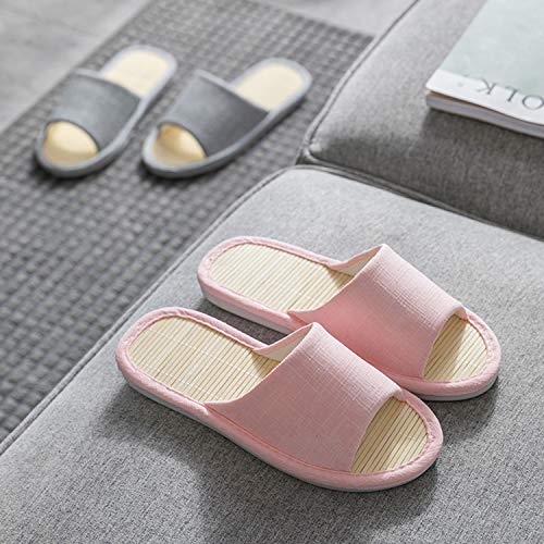 Pantuflas de bambú para Mujer, para el Verano, para Interiores, para la Playa, cómodas, Gris (Gris), 37 EU