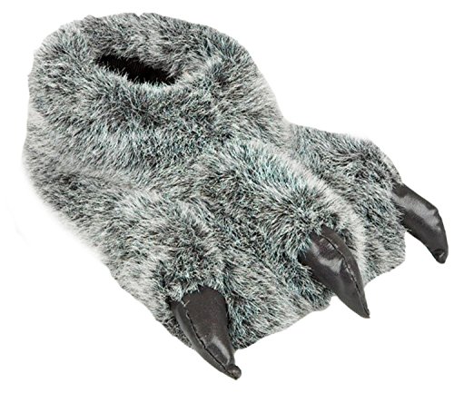 Pantuflas divertidas para hombre, con diseño de garra, animal, oso, ideal para regalo, color Gris, talla 45/46 EU