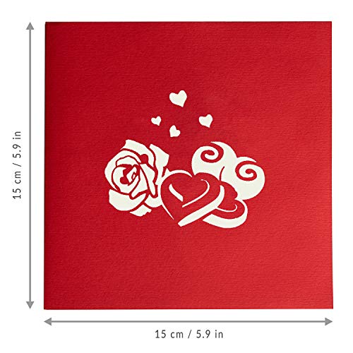 PaperCrush® - Tarjeta de cumpleaños "Sweet Love" en 3D con corazón y chocolate, tarjeta de regalo para novia o madre, romántica tarjeta de amor para mujer, aniversario de boda (Te amo)