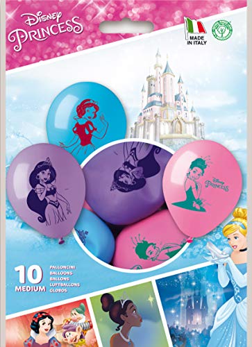 PartyCube- Disney - Juego de 10 globos de princesa, multicolor, talla única, 33677