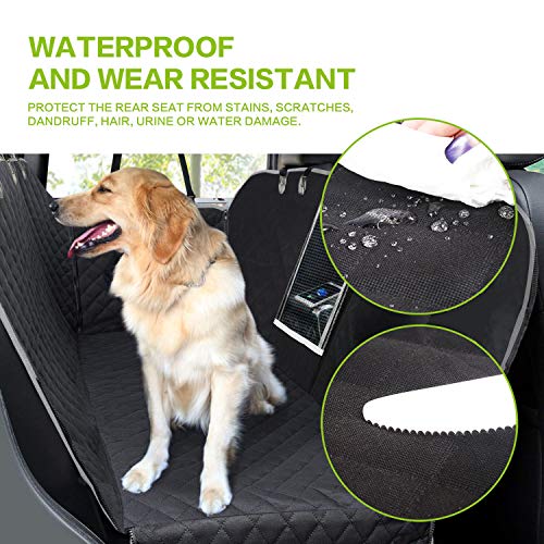 Pecute Funda Perros Coche, Funda de Asiento para Perros Impermeable y Resistente, Protector Coche Perros con Rejilla Flexible Pasar Aire, Universal para SUV, Camión, Transportar y Viaje