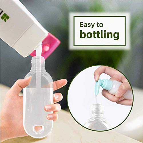 PENGXING 10Pcs 50ml Botella Recargable Vacía Botellas de Almacenamiento con Llavero, Recipiente Cosmético Portátil de Plástico Transparente de Viaje (10pcs)