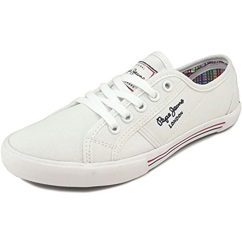 Pepe Jeans London, Zapatillas Mujer, Blanco (White), 36 EU