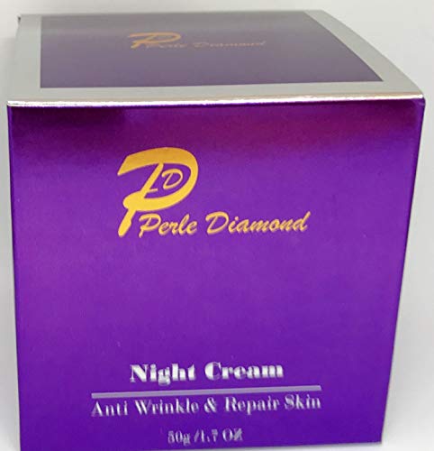 Perle Diamond crema de noche | Piel antiarrugas y reparadora | Crema Facial Antienvejecimiento | Vitamina C, Vitamina E Crema Hidratante Facial Natural | Crema de noche unisex 50g