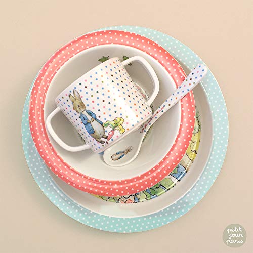 Petit Jour Peter Rabbit - Set para comidas, 4 piezas en caja de regalo