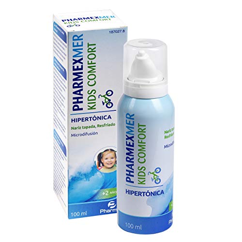 Pharmexmer Kids Comfort Spray Hipertónica | Spray nasal | Agua de mar para congestión nasal, resfriado| Para adultos y niños a partir de 2 años–100 ml