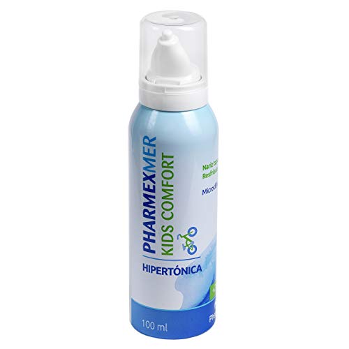 Pharmexmer Kids Comfort Spray Hipertónica | Spray nasal | Agua de mar para congestión nasal, resfriado| Para adultos y niños a partir de 2 años–100 ml