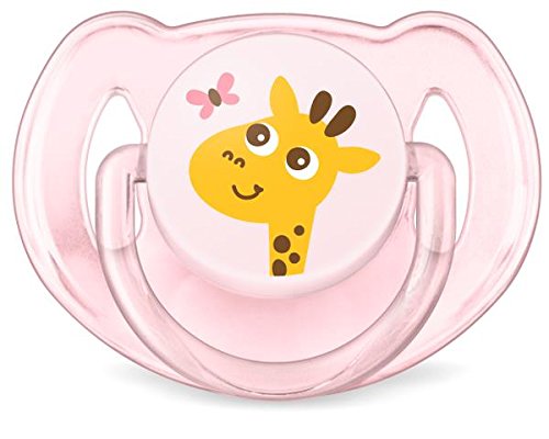 Philips Avent SCF169/28 - Set de 2 chupetes Gama Safari, de 6 a 18 meses, diseño hipopótamo o jirafa, para niña