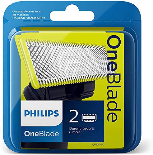 Philips Norelco OneBlade QP220/50 - Recambios para máquina de afeitar (versión extranjera), 1 paquete con 2 recambios