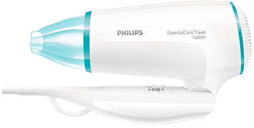 Philips Thermoprotect BHD006 - Secador de Pelo de Viaje, Doble Voltaje, DifUsor, 2 Velocidades, 2 Temperaturas, 1600 W, Blanco