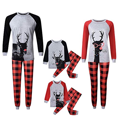 Pijama Familiar de Navidad Invierno Dos Piezas Pantalon y Camiseta Conjunto Mama Papa y Bebe Ropa Igual para Toda la Familia Sleepwear Traje de Domir Nightwear Sleepsuit Pijamas Navideños Familiares