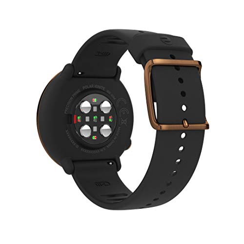 Polar Ignite – Reloj de fitness con GPS integrado, pulsómetro de muñeca, guías de entrenamiento - hombre/mujer- negro/cobre M/L