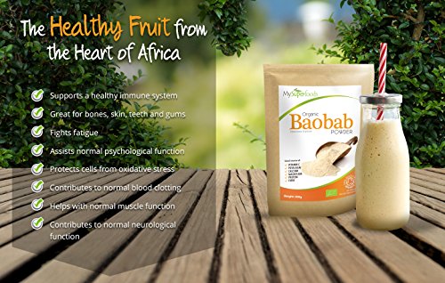 Polvo Orgánico Baobab (500 gramos), MySuperFoods, Repleto de Vitamina C, Calcio, Magnesio, Potasio, Certificado como orgánico por el Soil Association