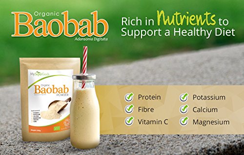 Polvo Orgánico Baobab (500 gramos), MySuperFoods, Repleto de Vitamina C, Calcio, Magnesio, Potasio, Certificado como orgánico por el Soil Association