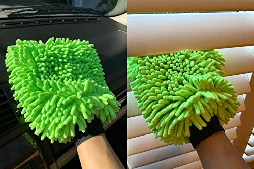 Polyte - Set de Guantes y Manoplas de Chenilla de Microfibra - Ideal para Lavar el Coche y Quitar el Polvo - Multicolor - 20 x 28 cm - Pack de 3