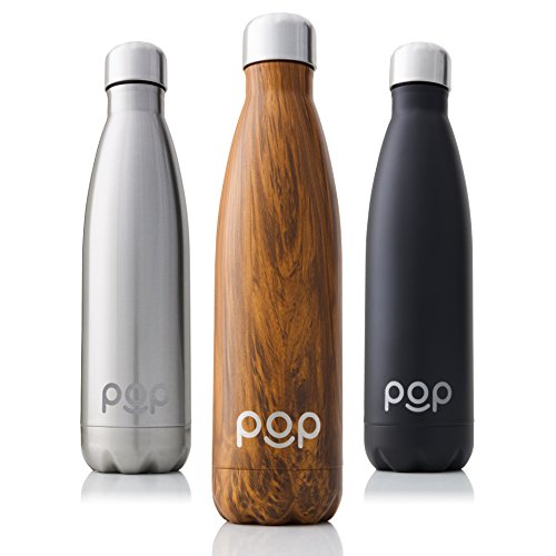 POP Design Botella de Agua, Mantiene Bebidas frías por 24h y Calientes por 12h, Acero Inoxidable con Aislamiento en vacío, Tapón Anti Goteo y Anti Sudor, Libre de BPA, 750 ML, Zebrana