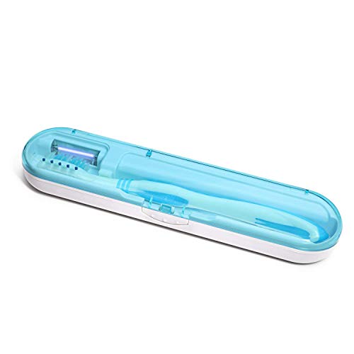 Porta Cepillos de Dientes, ENDARK saludable doble luz esterilizador y organizador de limpieza de viajes cepillo de dientes sanitizing temporizador almacenamiento titular (Azul)