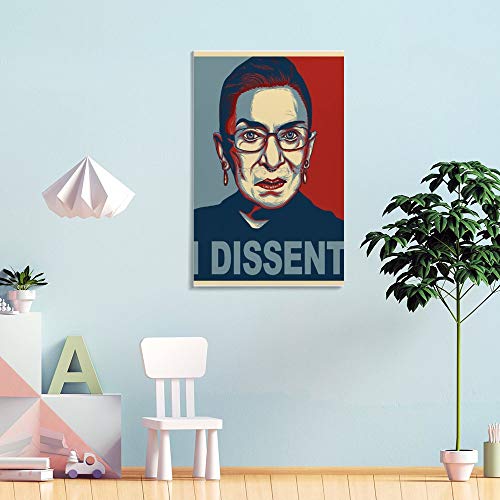 Pósteres y impresiones sobre lienzo de DRAGON VINES I Dissent Ruth Bader Ginsburg, 30 x 45 cm