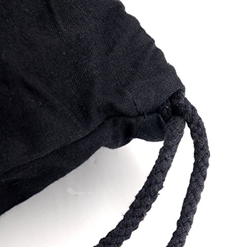 PREMYO Bolsa de Cuerdas Saco de Gimnasio Deporte Mochila Mujer Hombre con Dicho Impresión Drama Queen Práctico Cómodo Cordón Robusto Algodón Negro