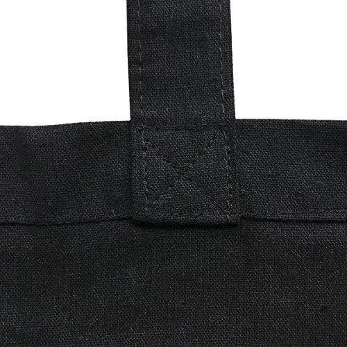 PREMYO Bolsa de la Compra Reutilizable Tela Bolso Tote Shopping para Mujer con Asas Largas Impresión Drama Queen Práctico Cómodo Robusto Algodón Negro